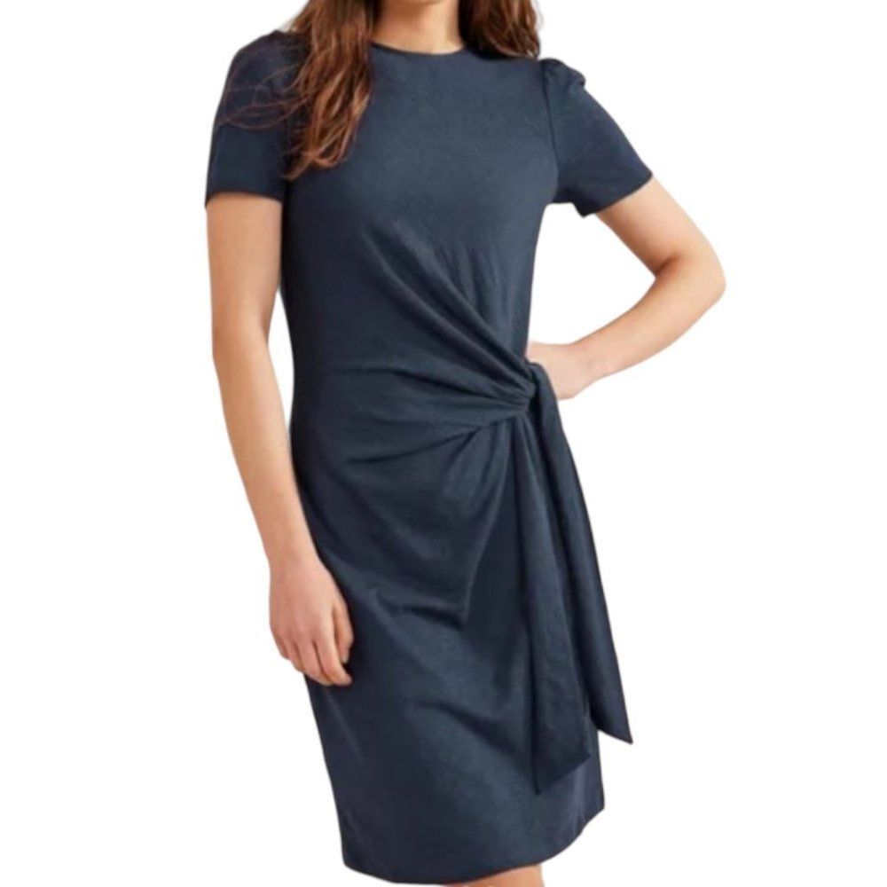 Adyson Parker Knotted Tie Dress in Navy Blue size M NWT Minimalist